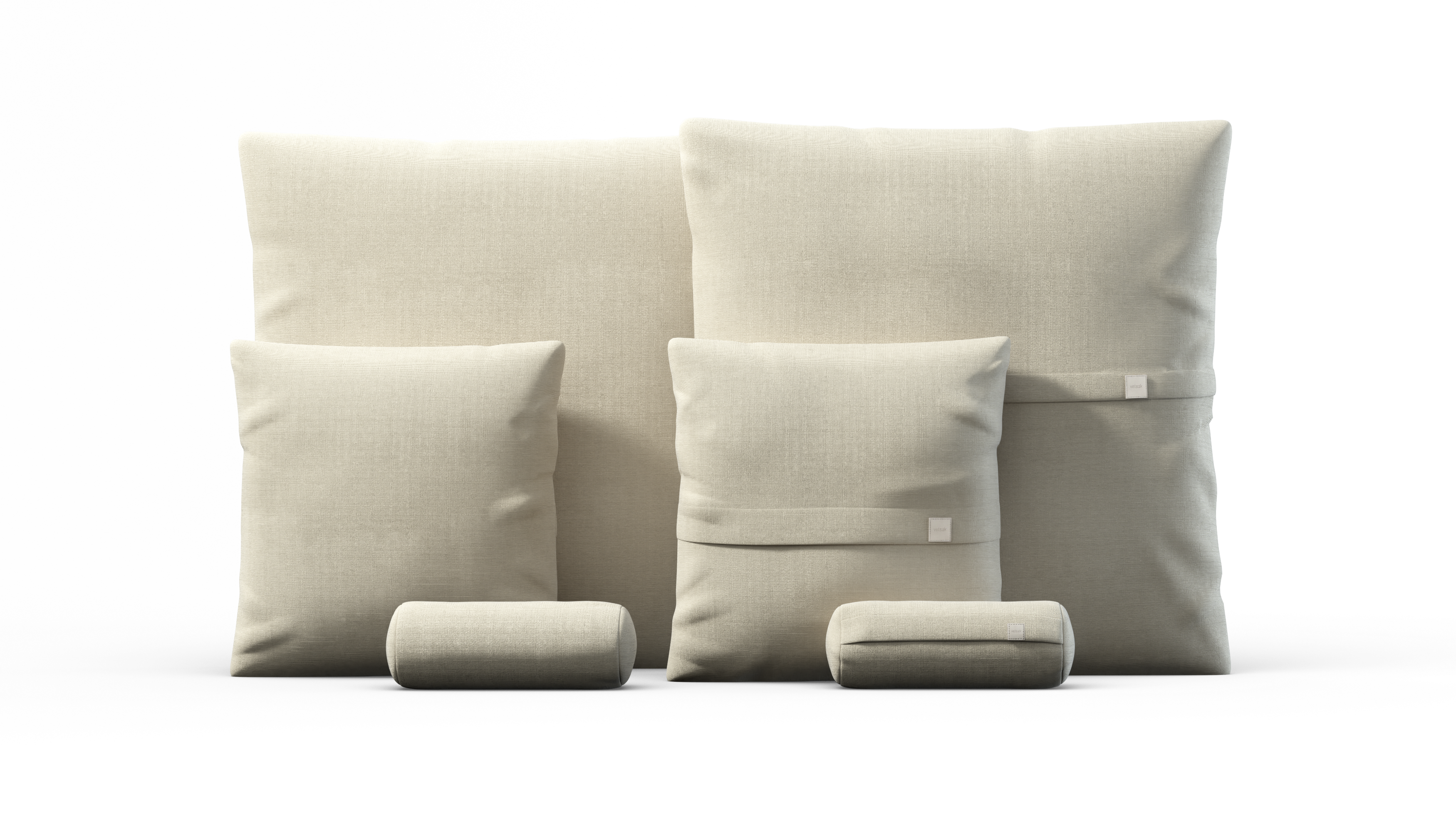 vetsak Pillow Set 3 set 3 cuscini beige piqué da esterno