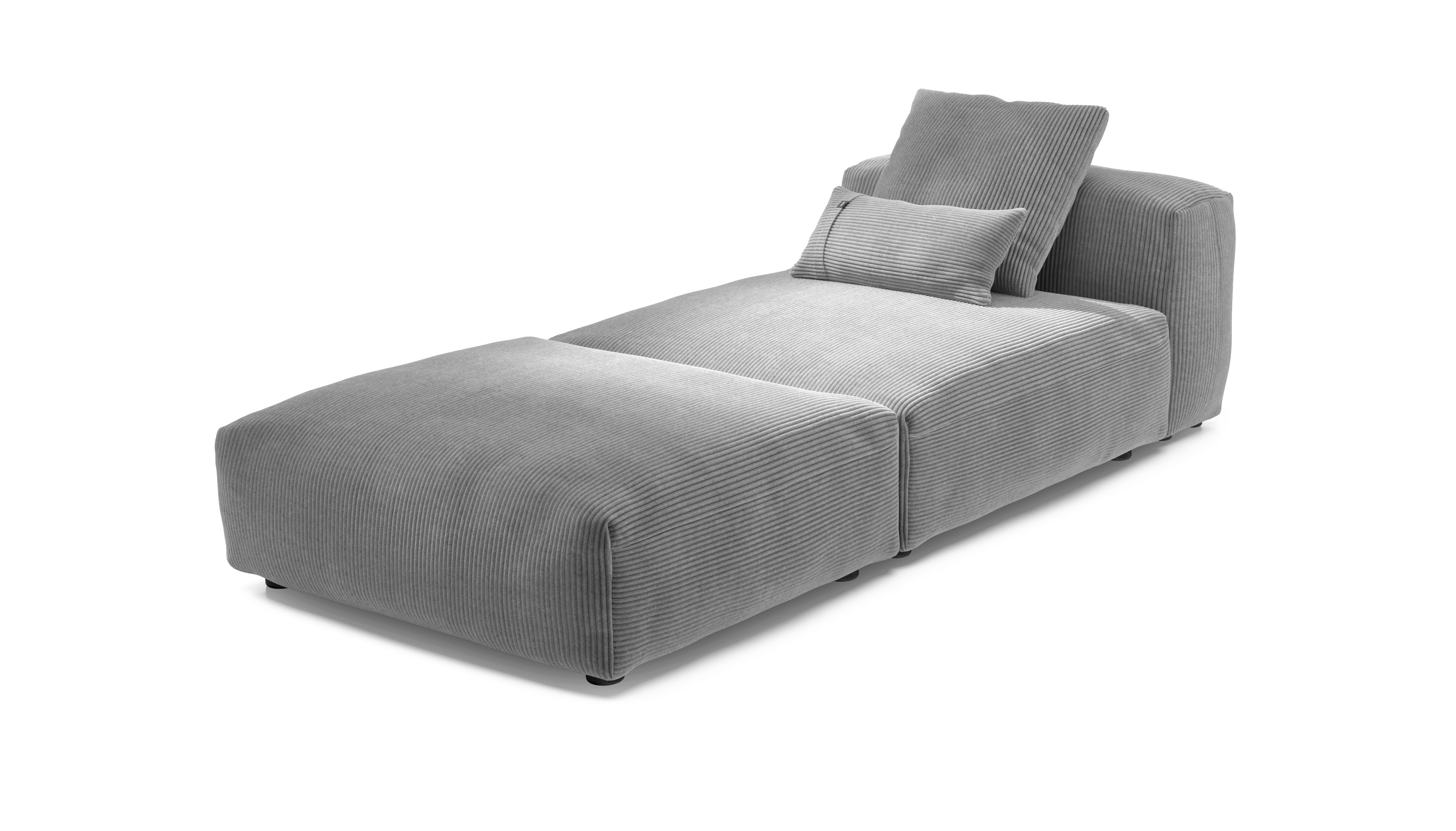 vetsak Sofa Set 07 Sun Lounger divano Cord Velour grigio 2 posti