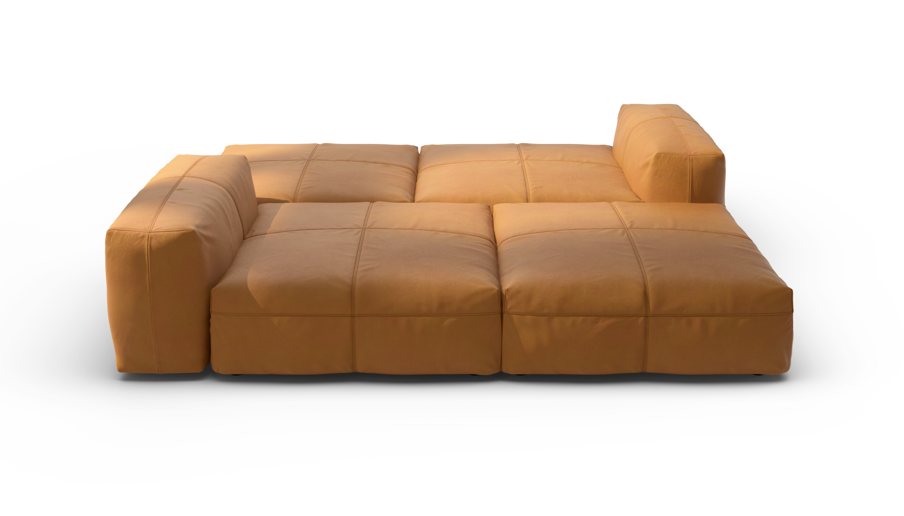 vetsak Sofa Set 08 Daybed divano modulare pelle marrone 6 posti