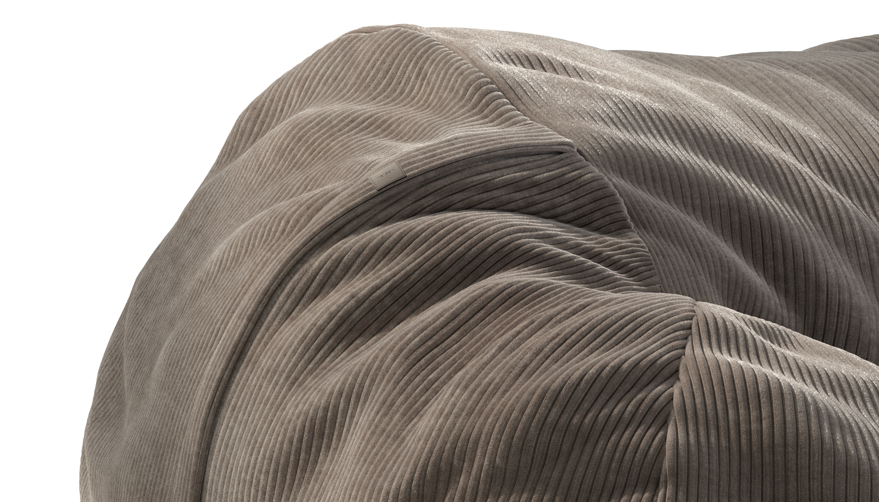 vetsak Pouf Large beanbag Cord Velour moka sfoderabile