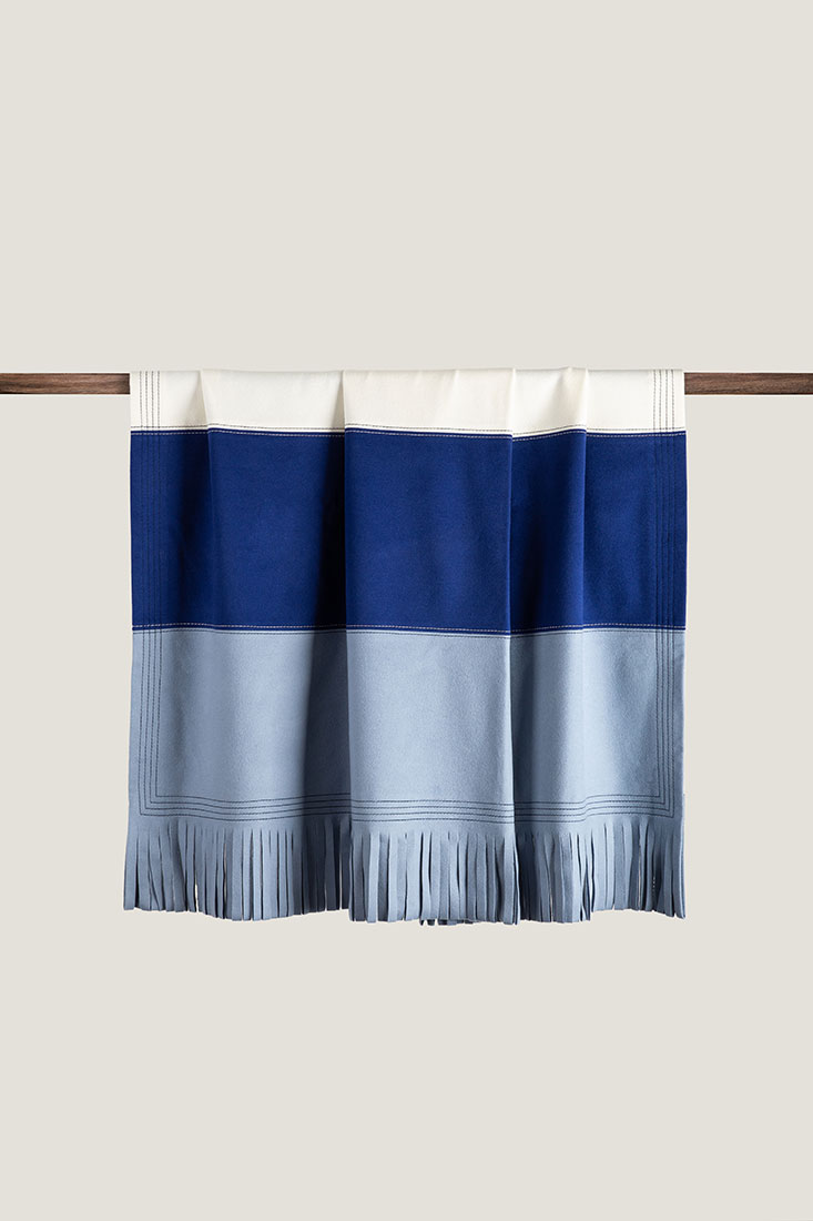 Ravasi Zante plaid lana cachemire azzurro 183x135