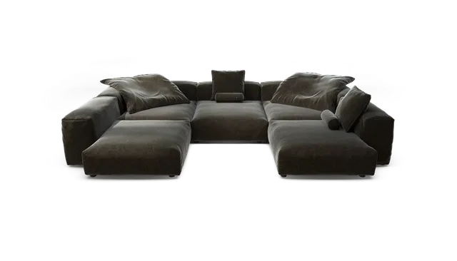 vetsak Sofa Set 06 divano suave antracite 6,5 posti