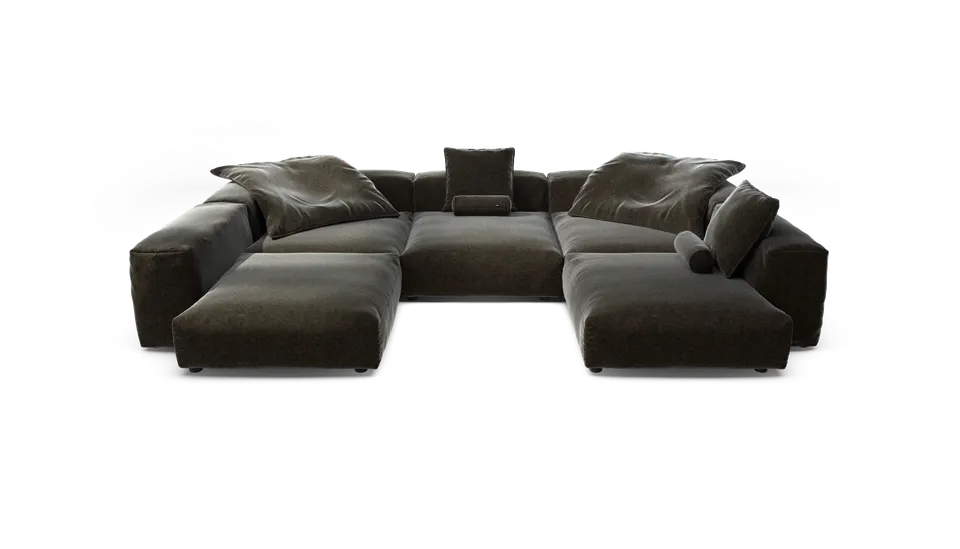 vetsak Sofa Set 06 divano suave antracite 6,5 posti