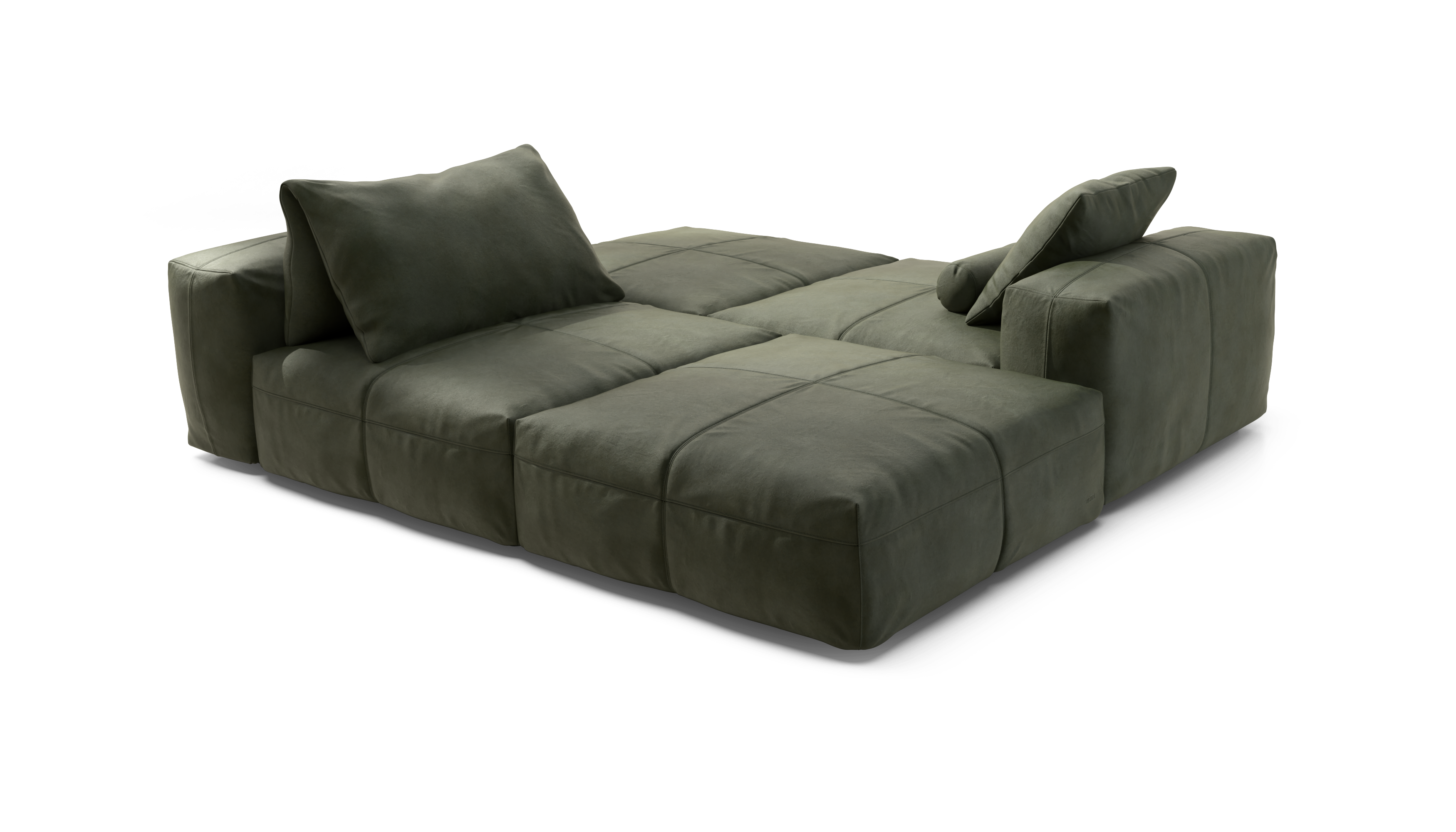 vetsak Sofa Set 08 Daybed divano 6 posti pelle oliva