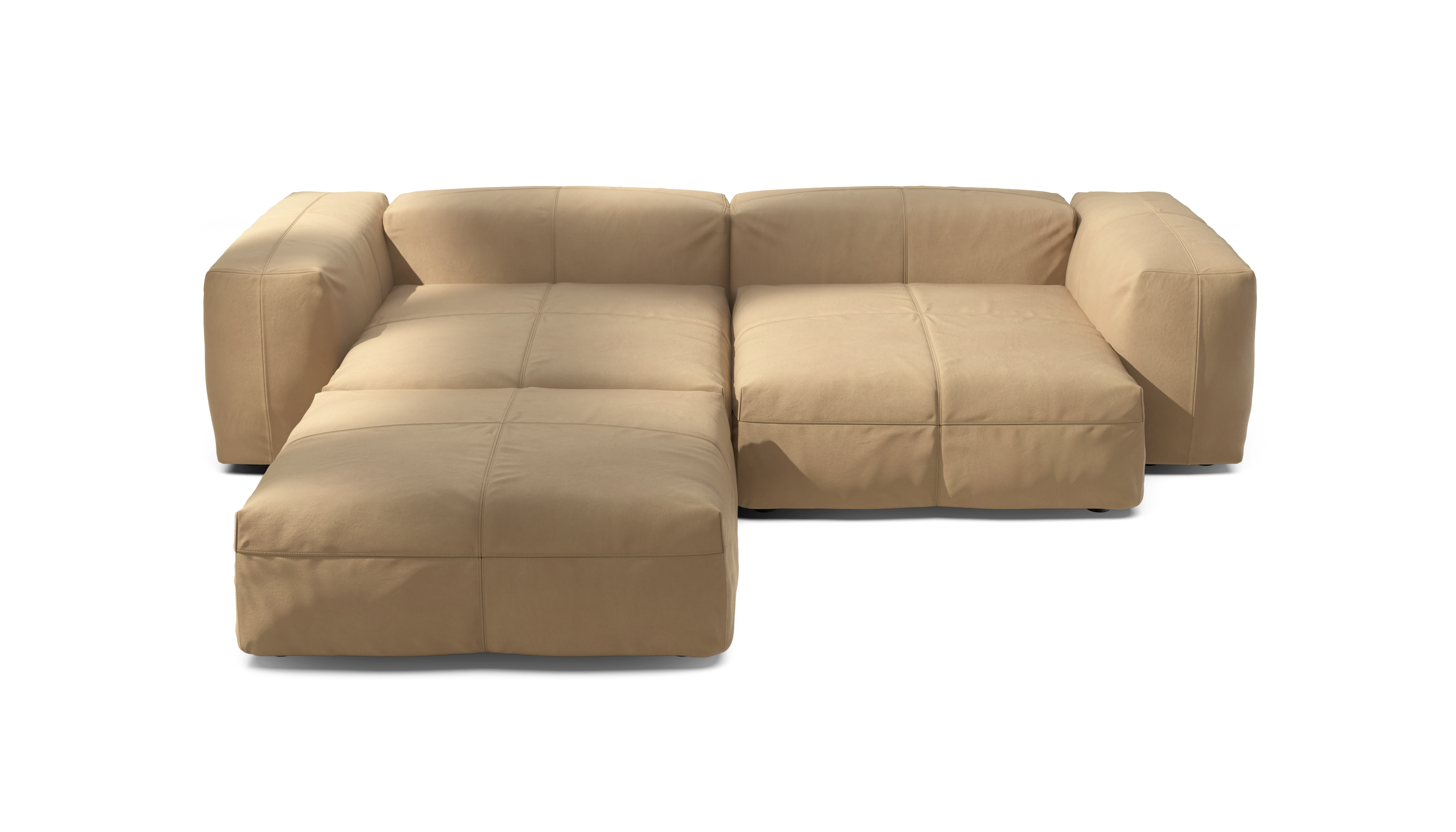 vetsak Sofa Set 03 divano pelle beige 272x220 7 moduli