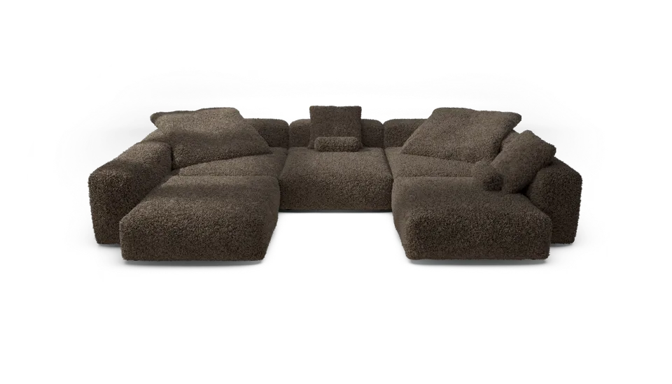 vetsak Sofa Set 06 divano angolare 6,5 posti cacao