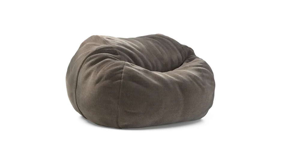 vetsak Pouf Large beanbag Cord Velour moka sfoderabile