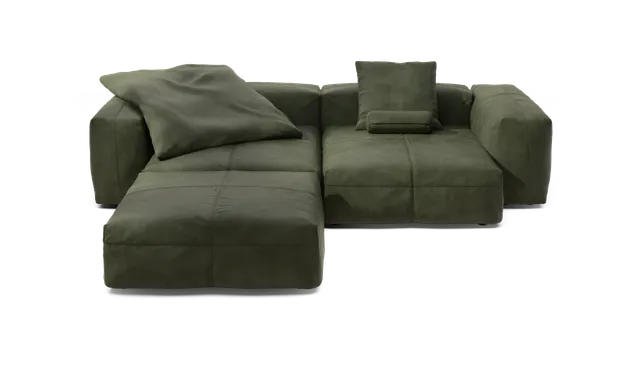 vetsak Sofa Set 03 divano oliva pelle 4 posti angolare