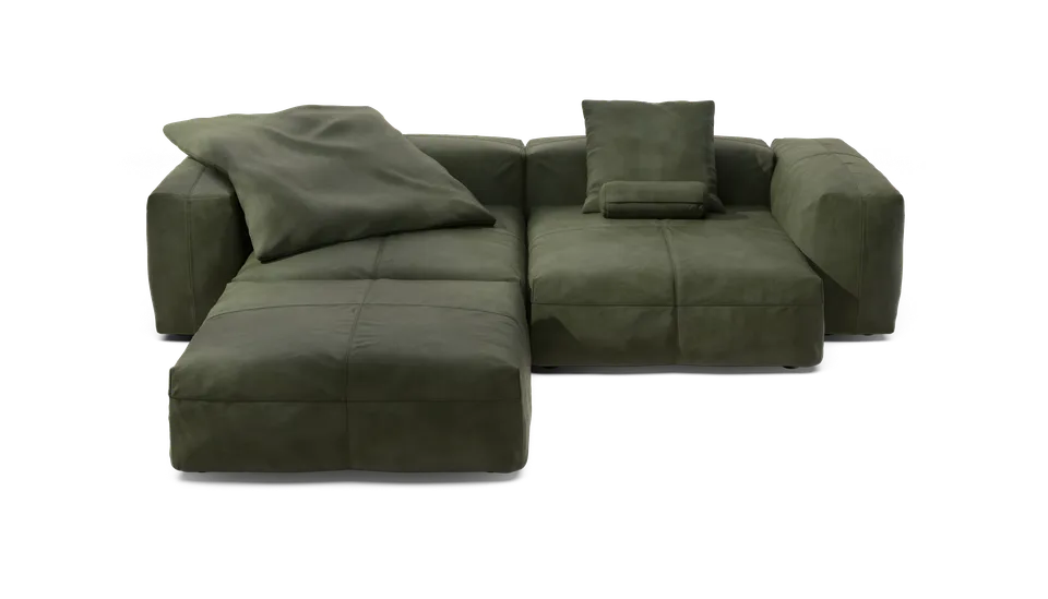 vetsak Sofa Set 03 divano oliva pelle 4 posti angolare