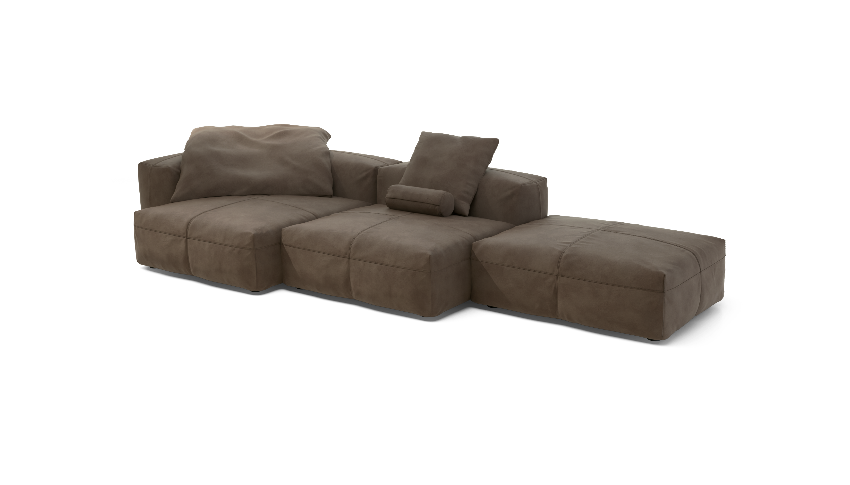 vetsak Sofa Set 04 divano in pelle cacao 315x136