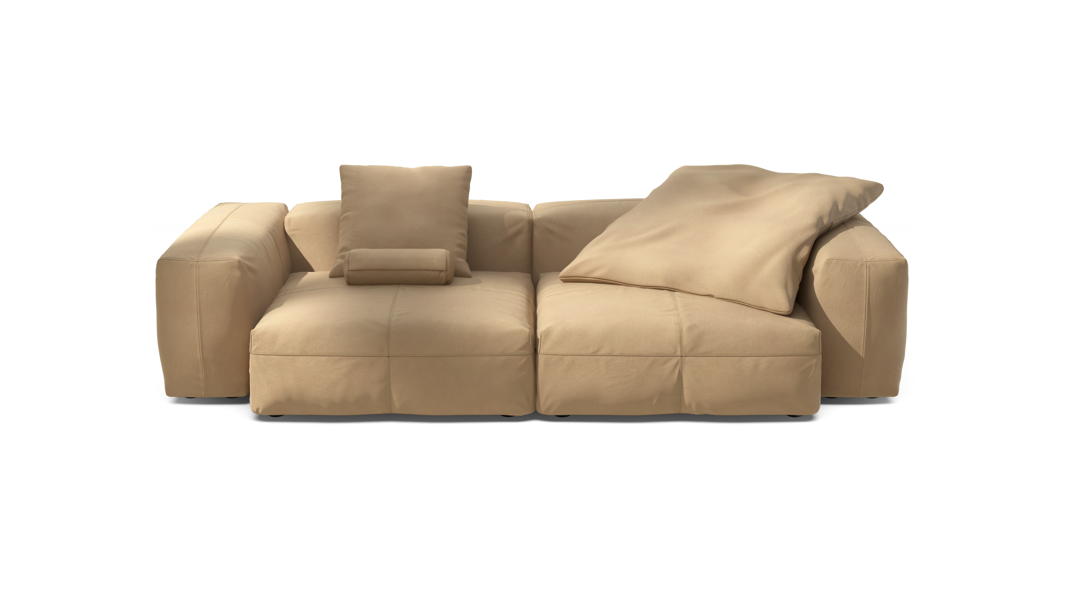 vetsak Set 02 L divano modulare beige pelle 272x115