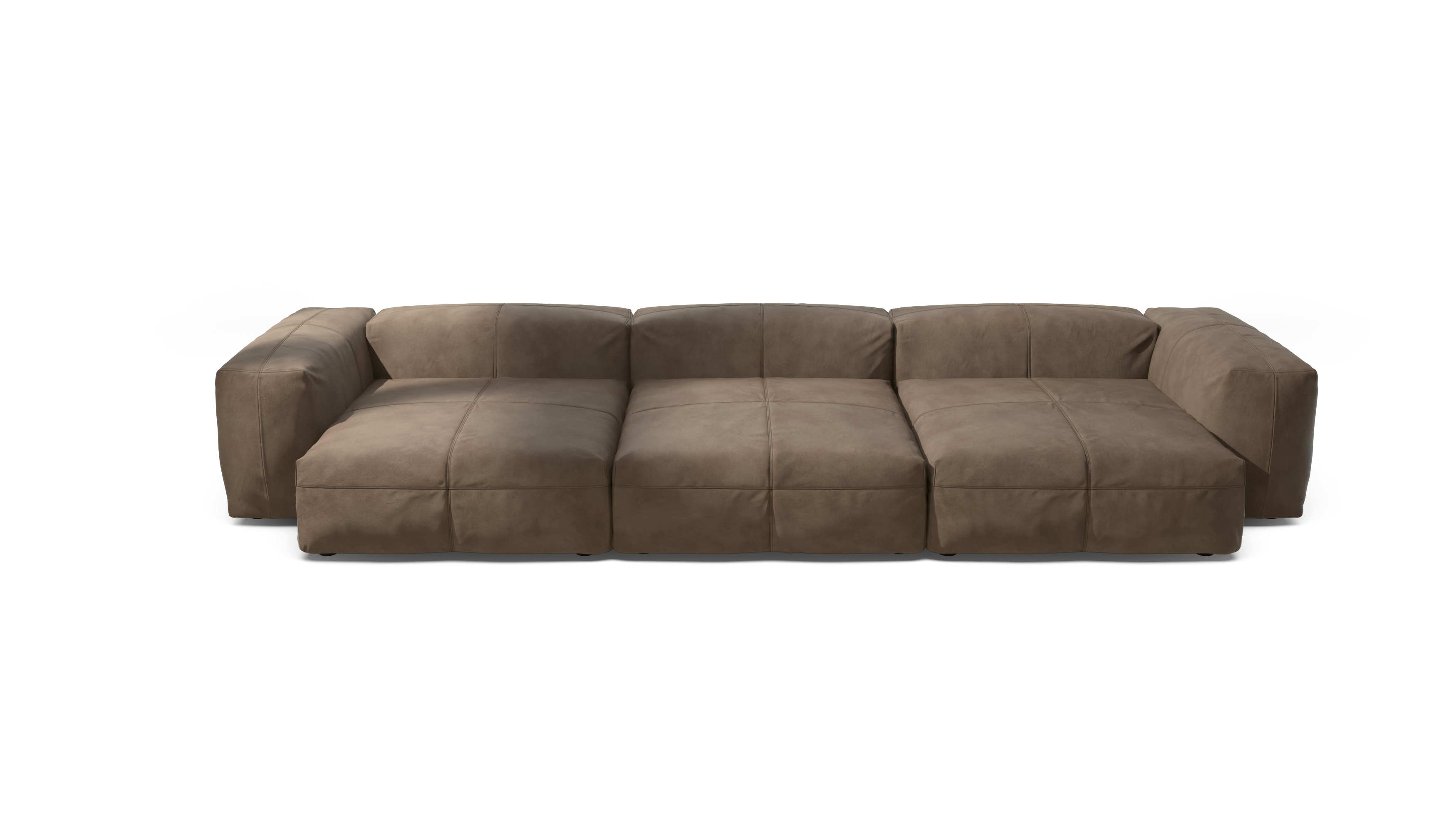vetsak Sofa Set 05 divano pelle cacao 5 posti 377x136