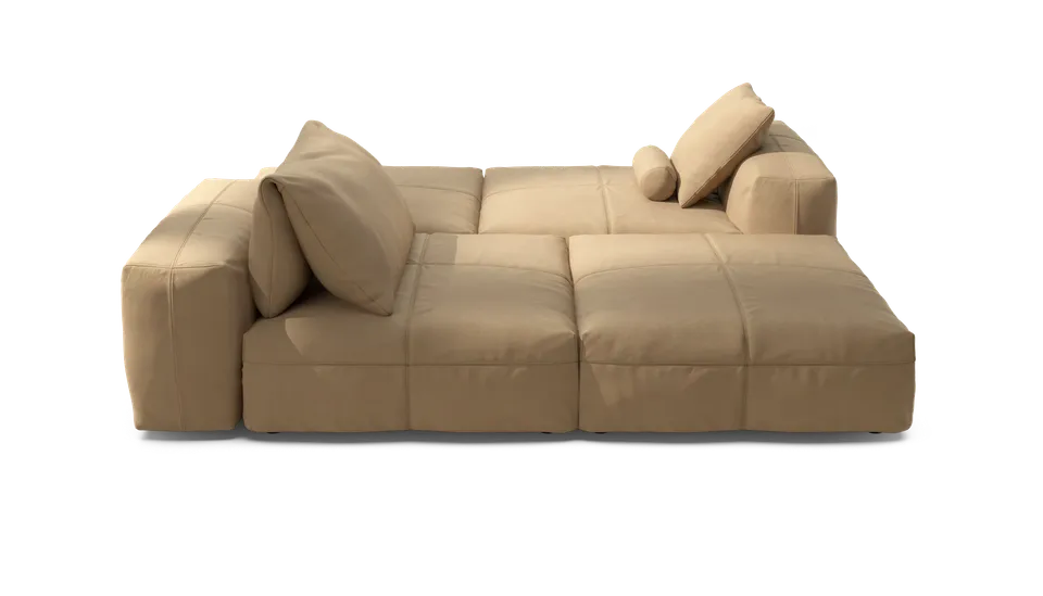 vetsak Sofa Set 08 Daybed divano beige pelle 6 posti
