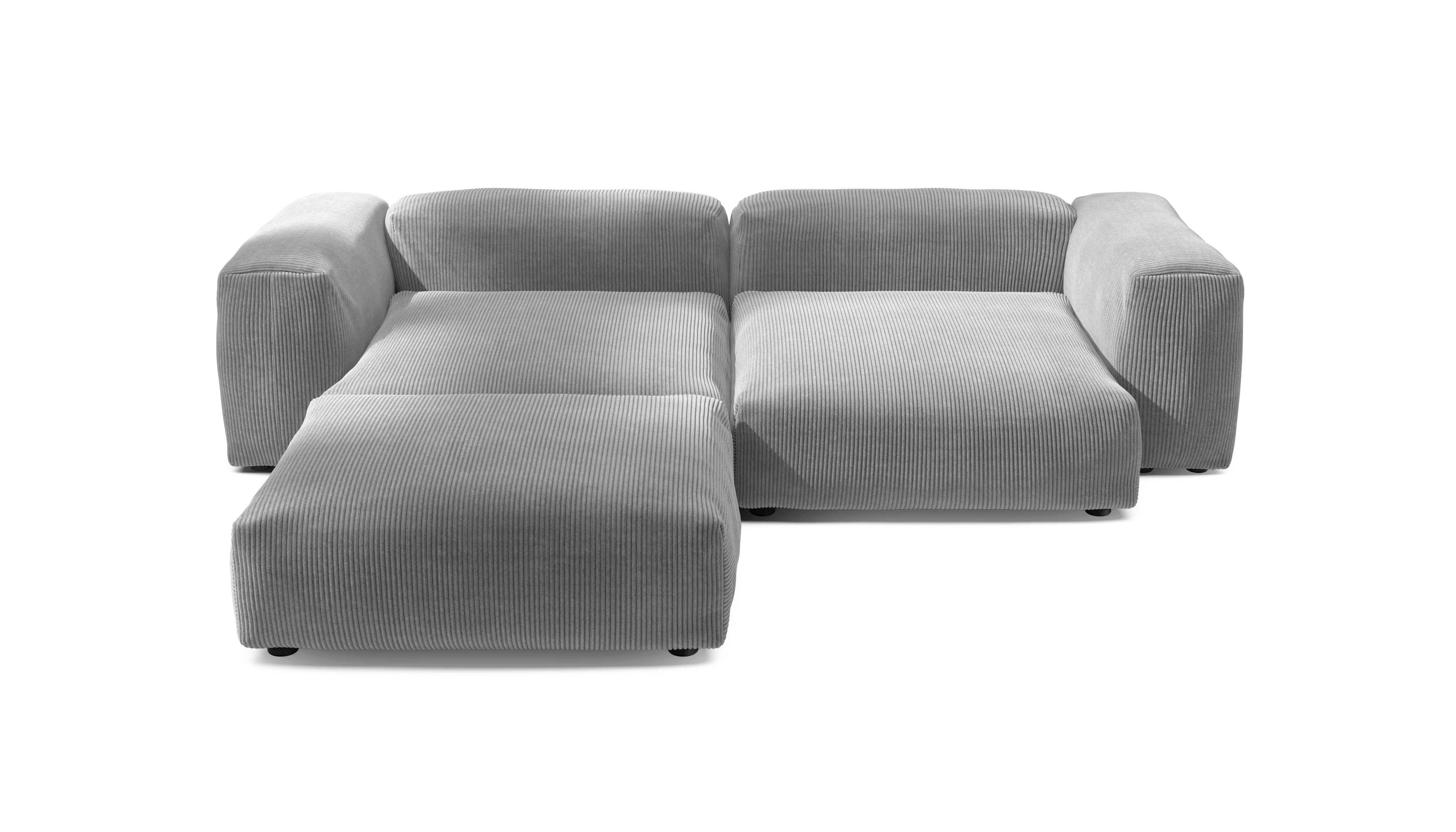 vetsak Sofa Set 03 divano angolare Cord Velour grigio chiaro