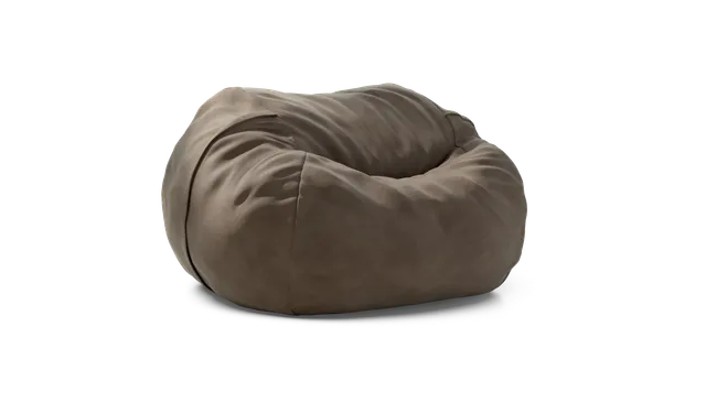 vetsak Pouf Large pouf pelle Cacao sfoderabile
