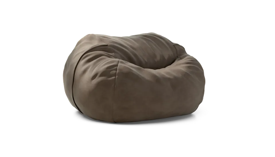 vetsak Pouf Large pouf pelle Cacao sfoderabile