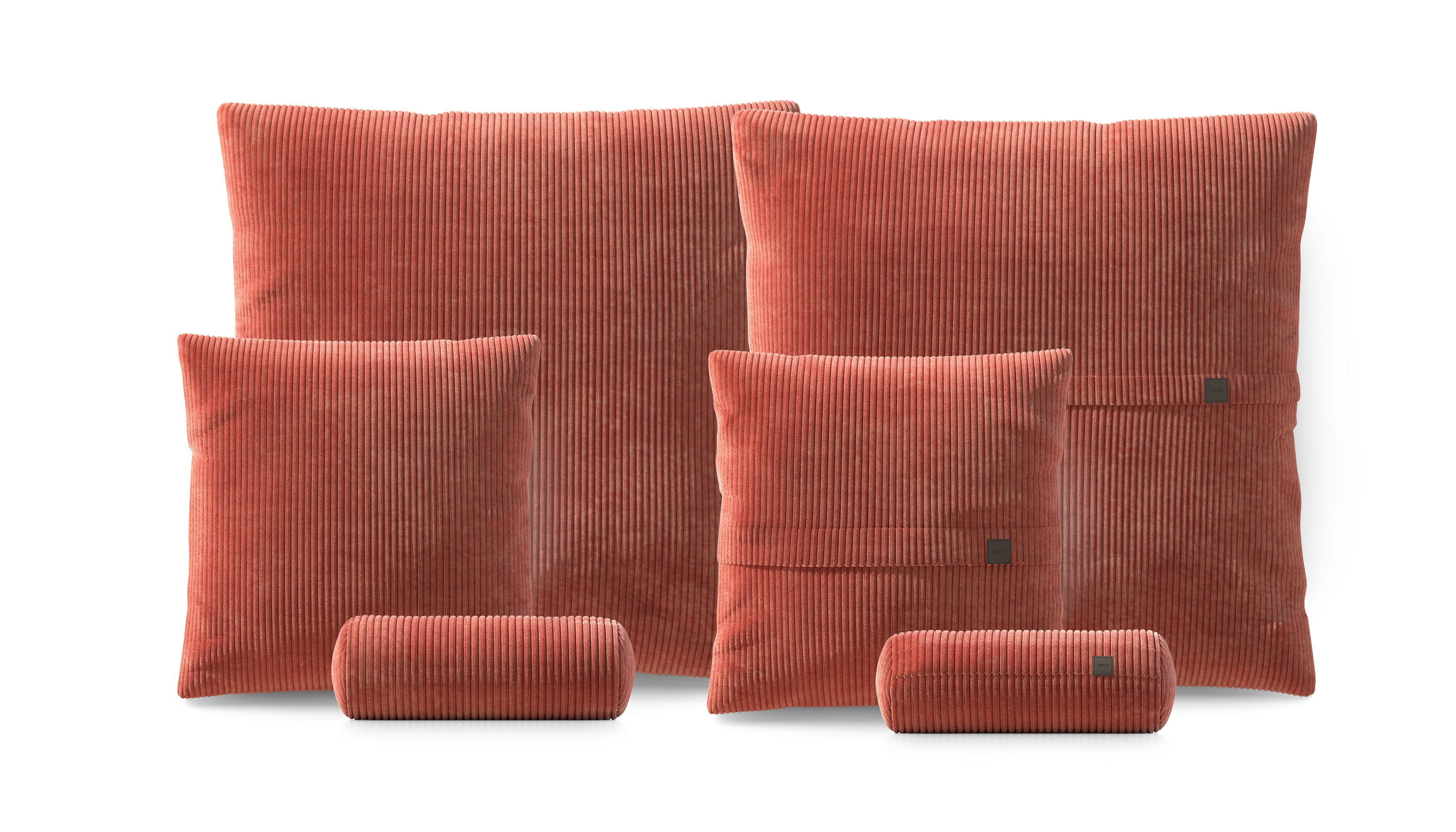 vetsak Set 3 set cuscini mattone velluto a coste