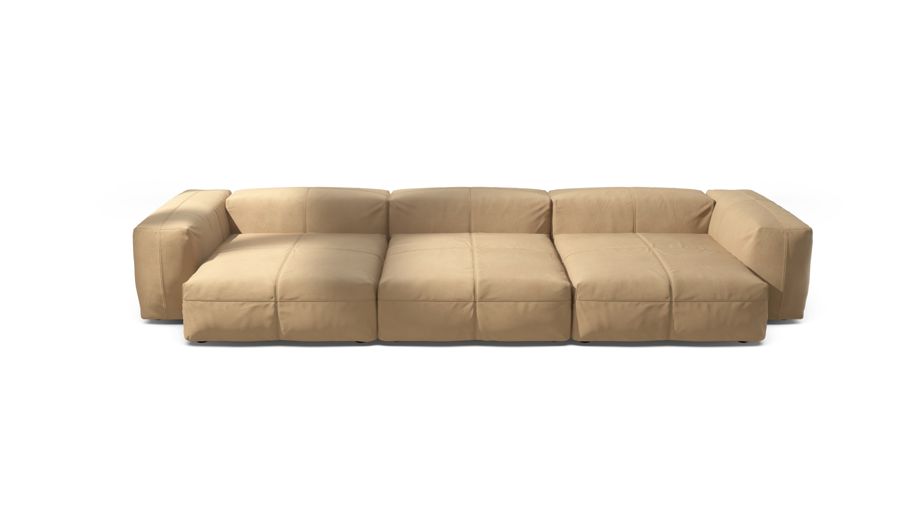 vetsak Sofa Set 05 divano modulare pelle beige 5 posti 377x136