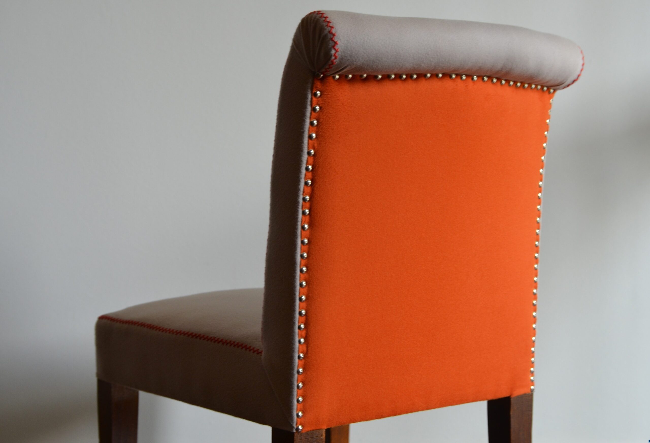 Ravasi Punto Mosca sedia vintage lana mastice arancio