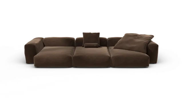 vetsak Sofa Set 05 divano angolare marrone 377x136 5 posti