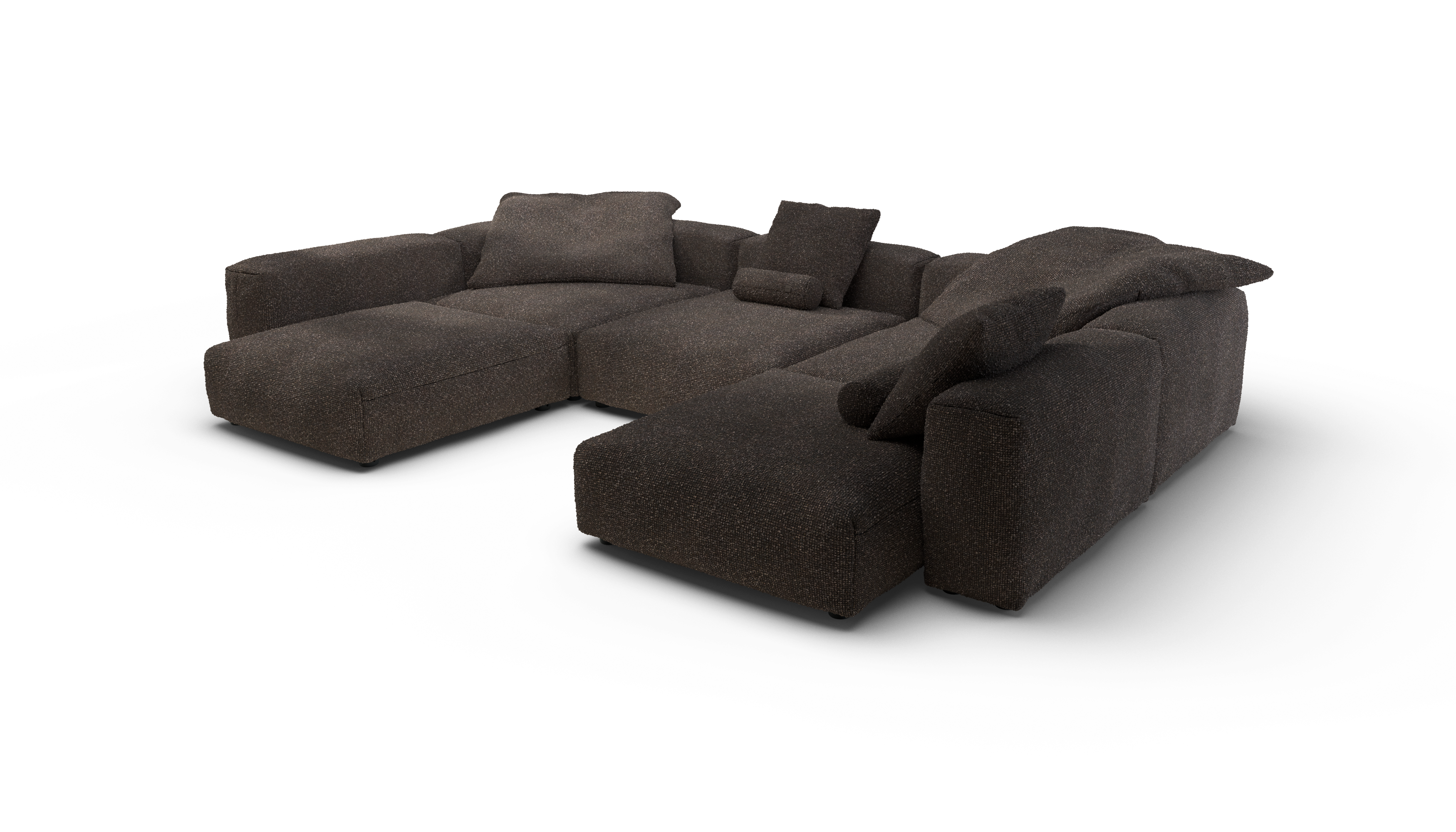 vetsak Sofa Set 06 divano angolare Nub Walnut 7 posti a U