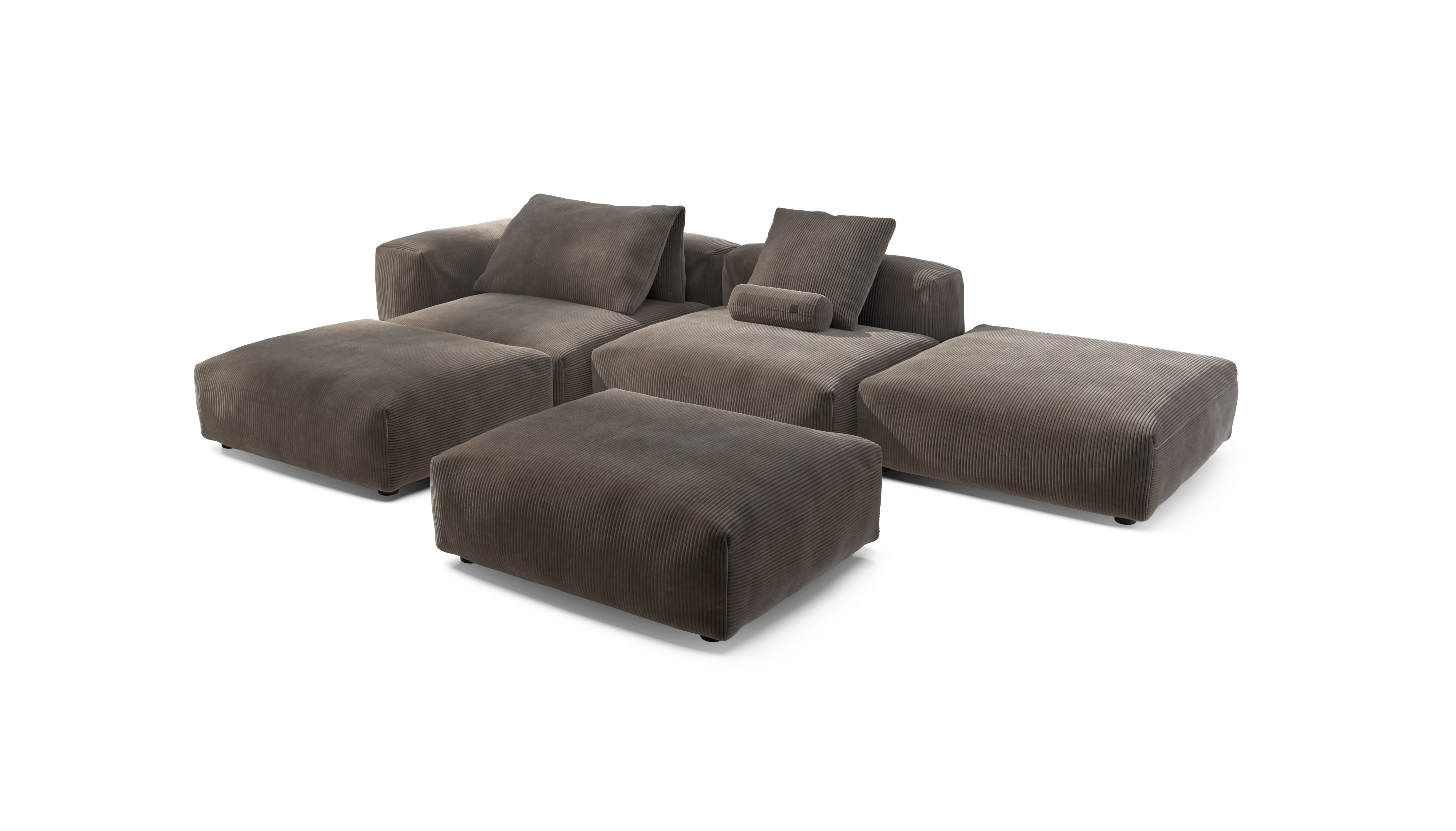 vetsak Sofa Set 09 The Island divano 6 posti Cord Velour Mocha