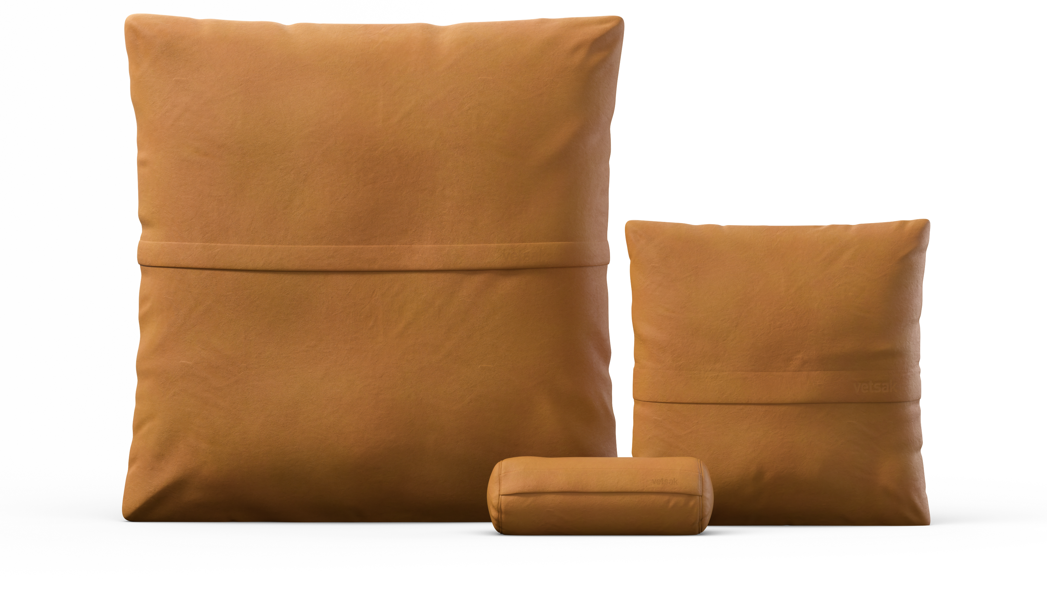 vetsak Pillow Set 2 set cuscini pelle marrone 3 pezzi