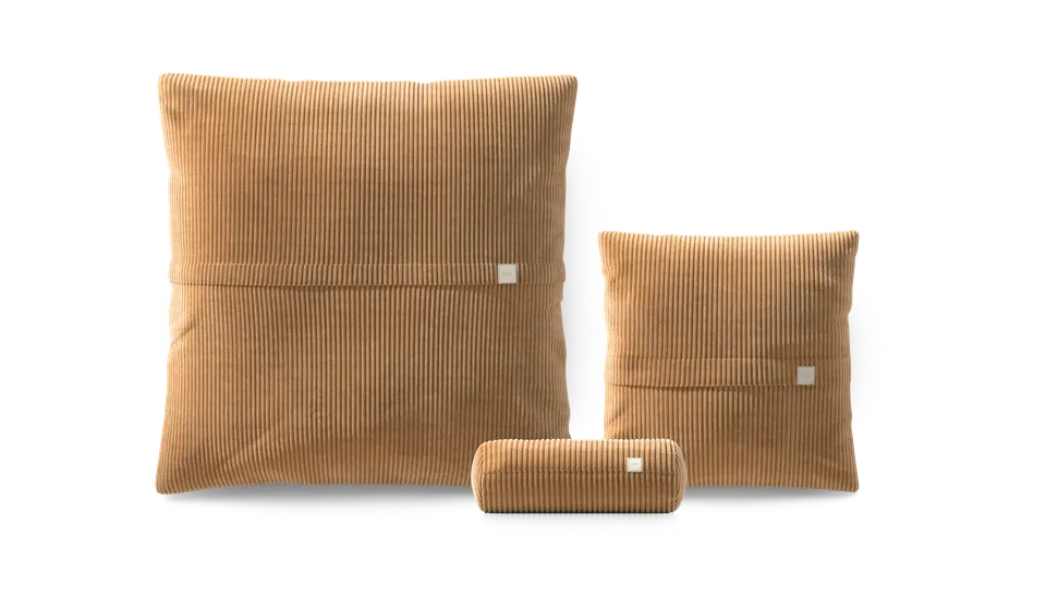 vetsak Pillow Set 2 set 3 cuscini cammello velluto