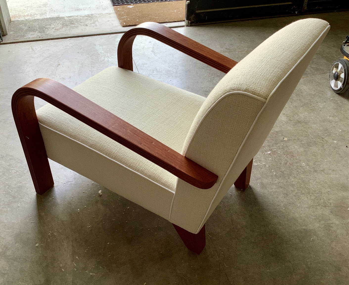 Ravasi African Rosewood poltroncina lino bianco neve