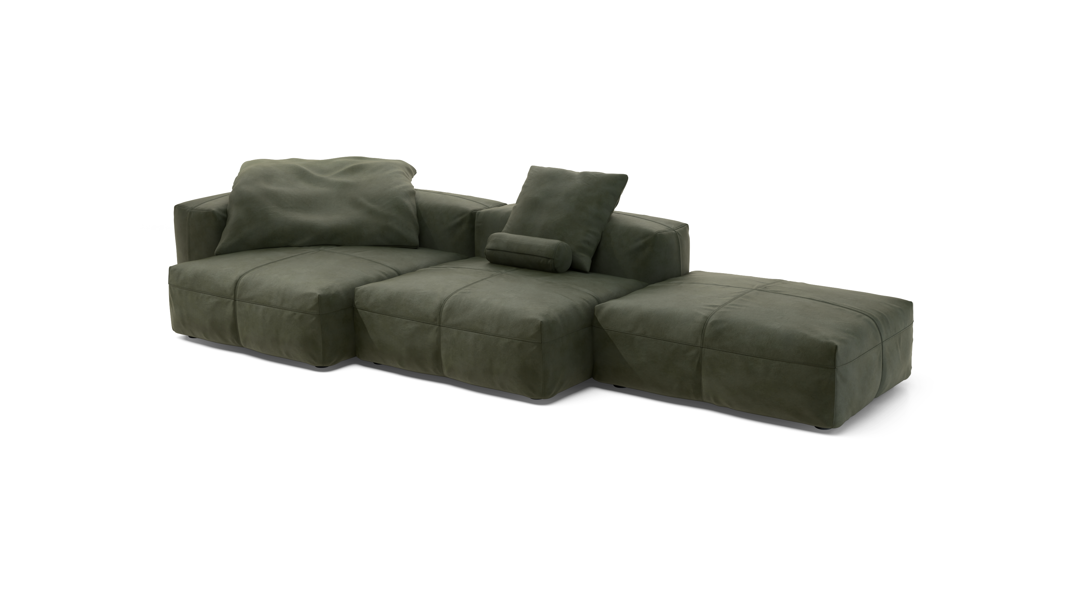 vetsak Sofa Set 04 divano modulare pelle oliva