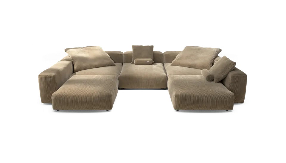 vetsak Sofa Set 06 divano angolare sabbia velluto a coste