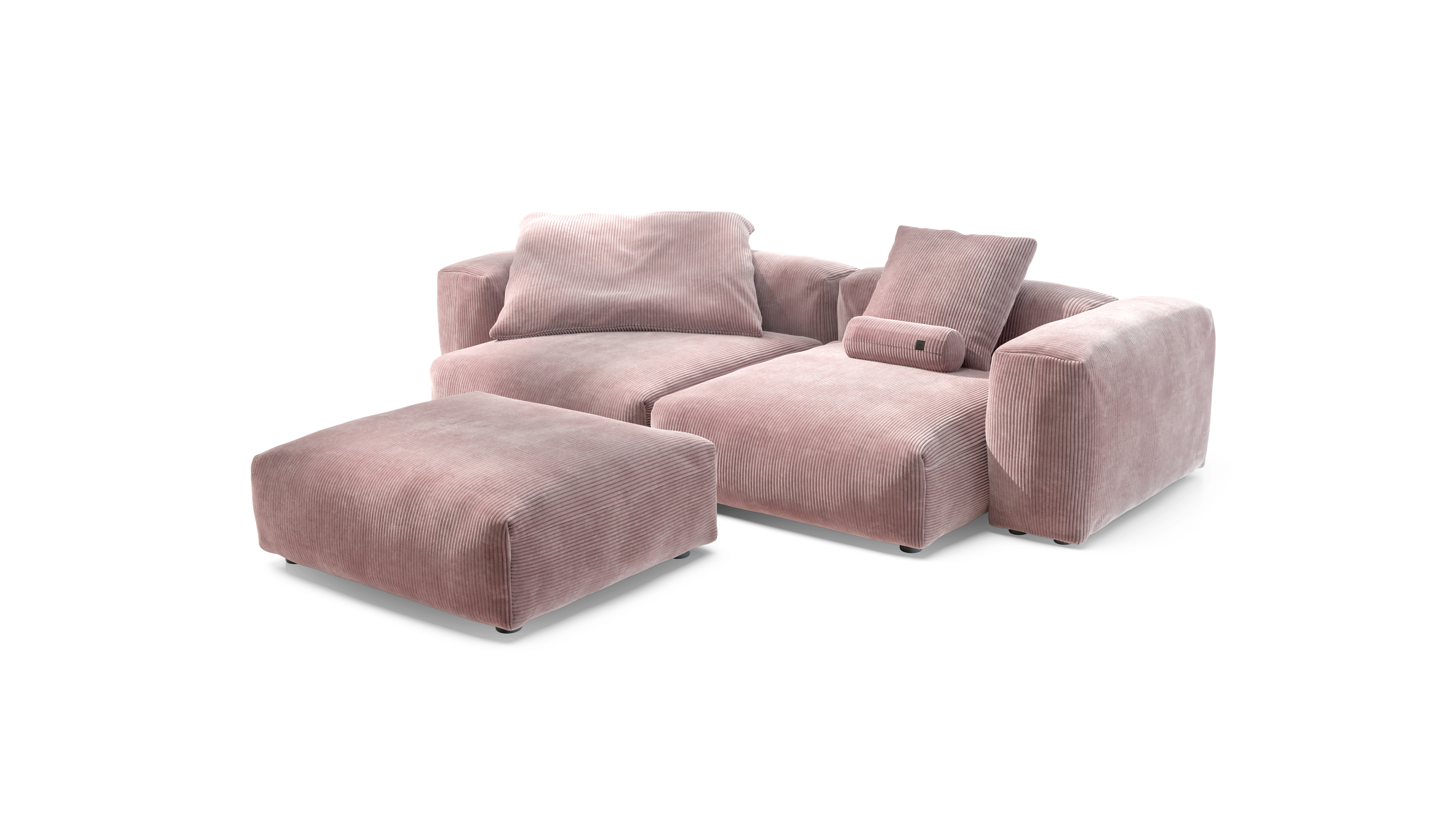 vetsak Sofa Set 03 divano angolare Cord Velour rosa 272x220
