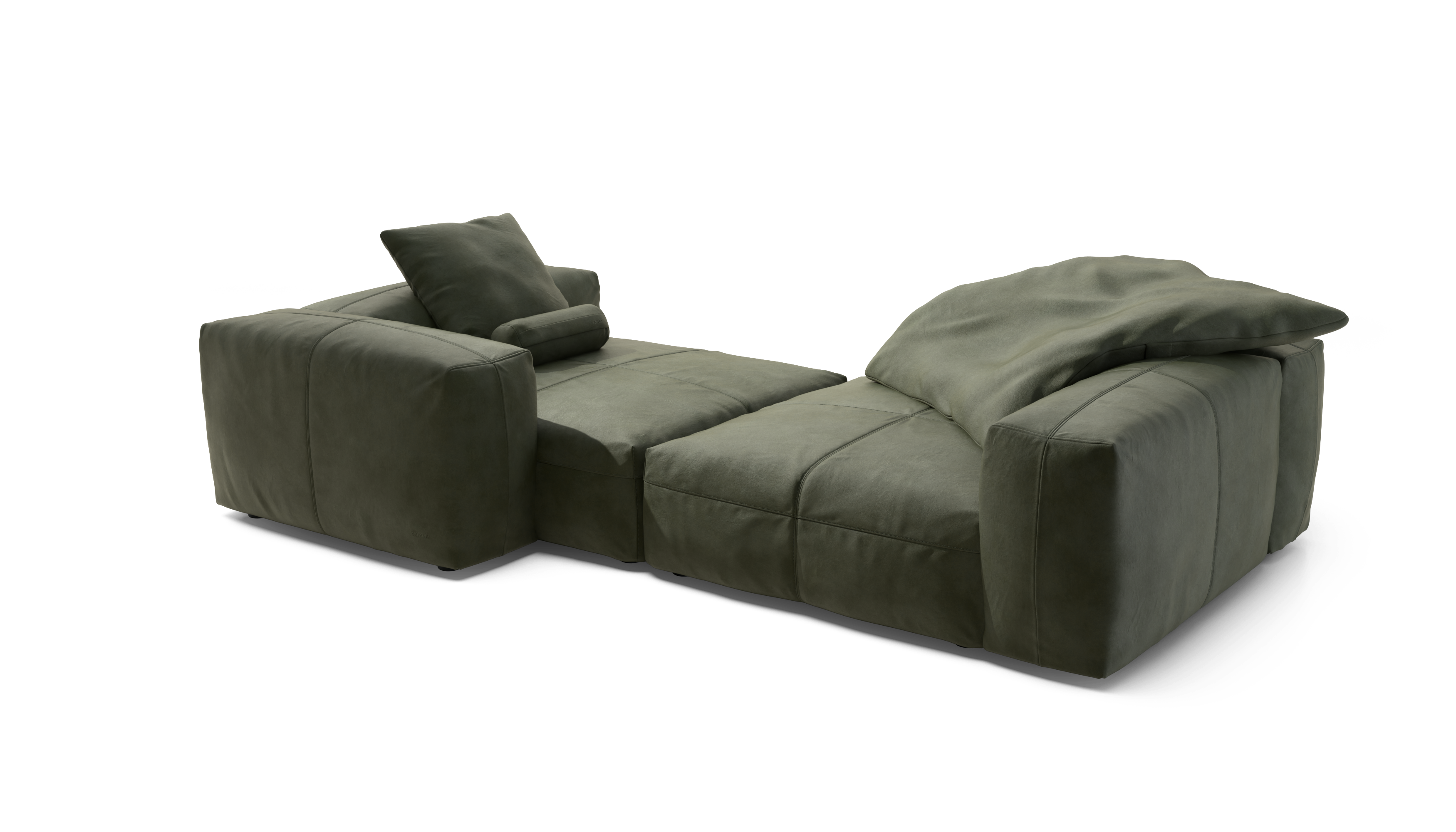 vetsak Sofa Set 02 XL divano pelle oliva 3,5 posti
