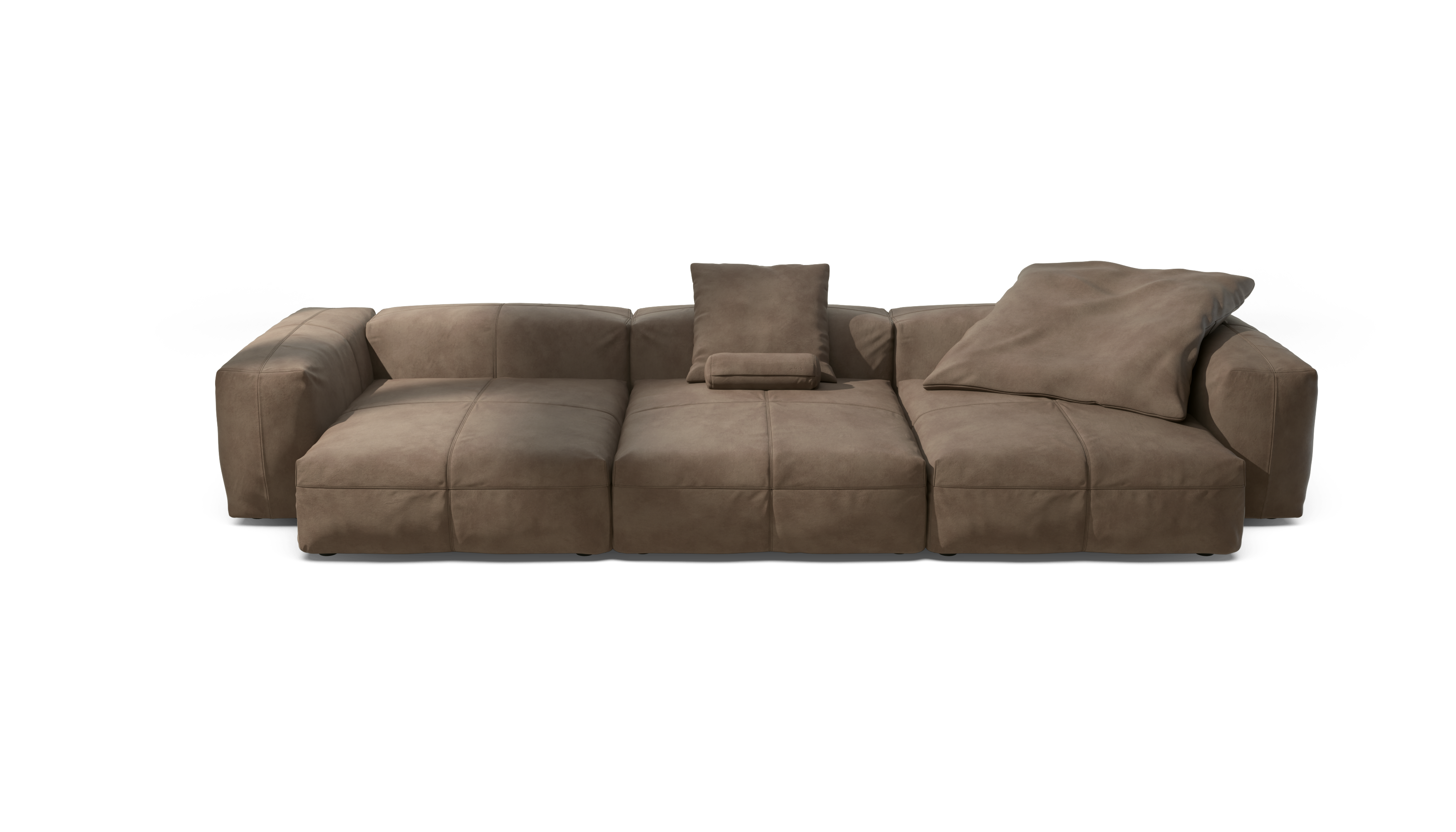 vetsak Sofa Set 05 divano pelle cacao 5 posti 377x136