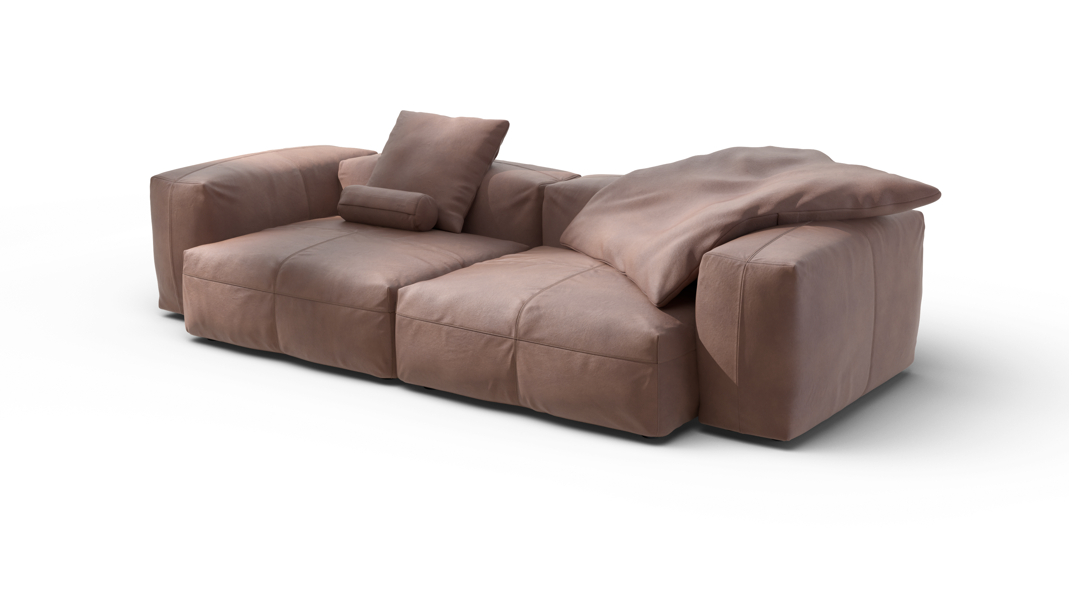 vetsak Sofa Set 02 Large divano modulare pelle stone 3,5 posti