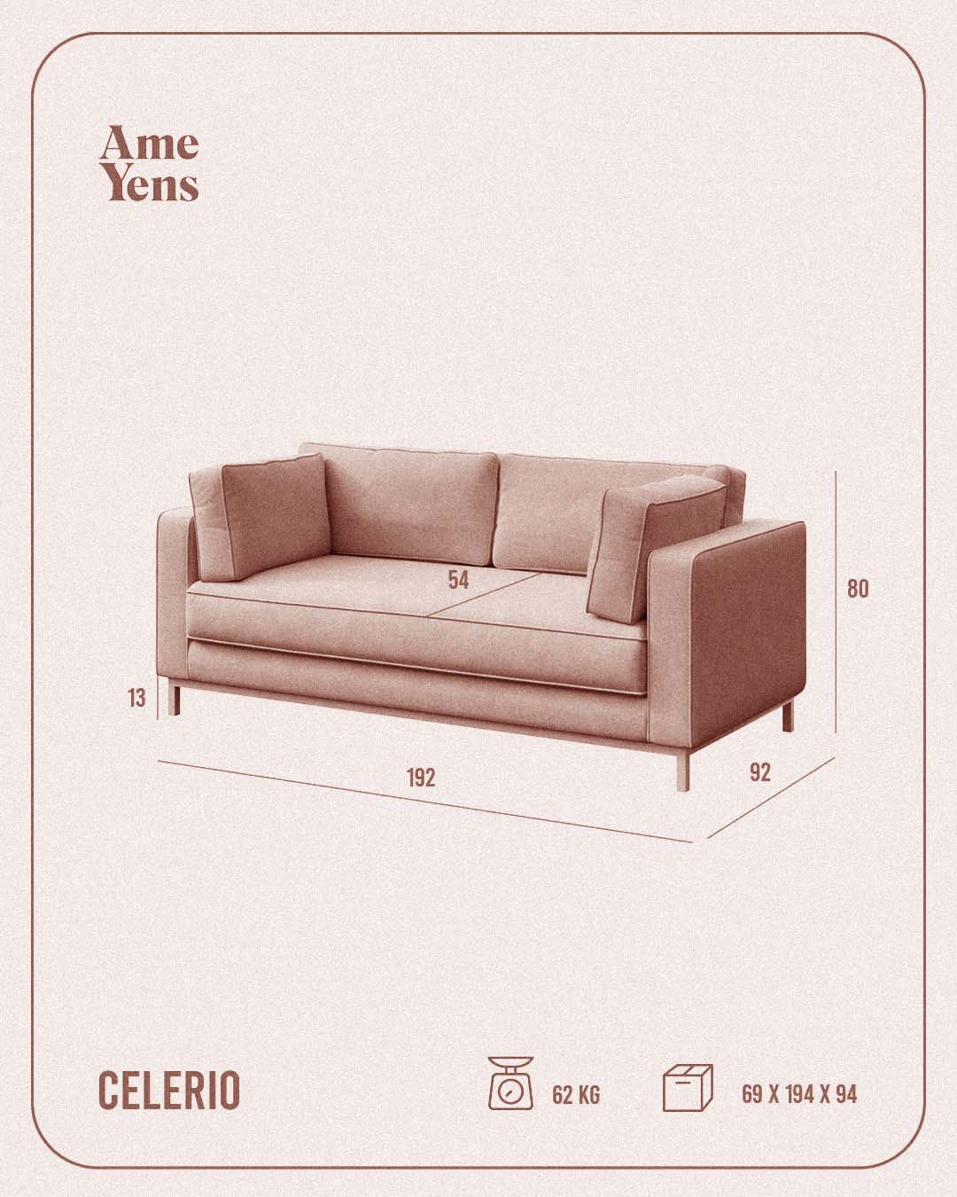 Ame Yens Celerio divano 2 posti 192 cm minimal