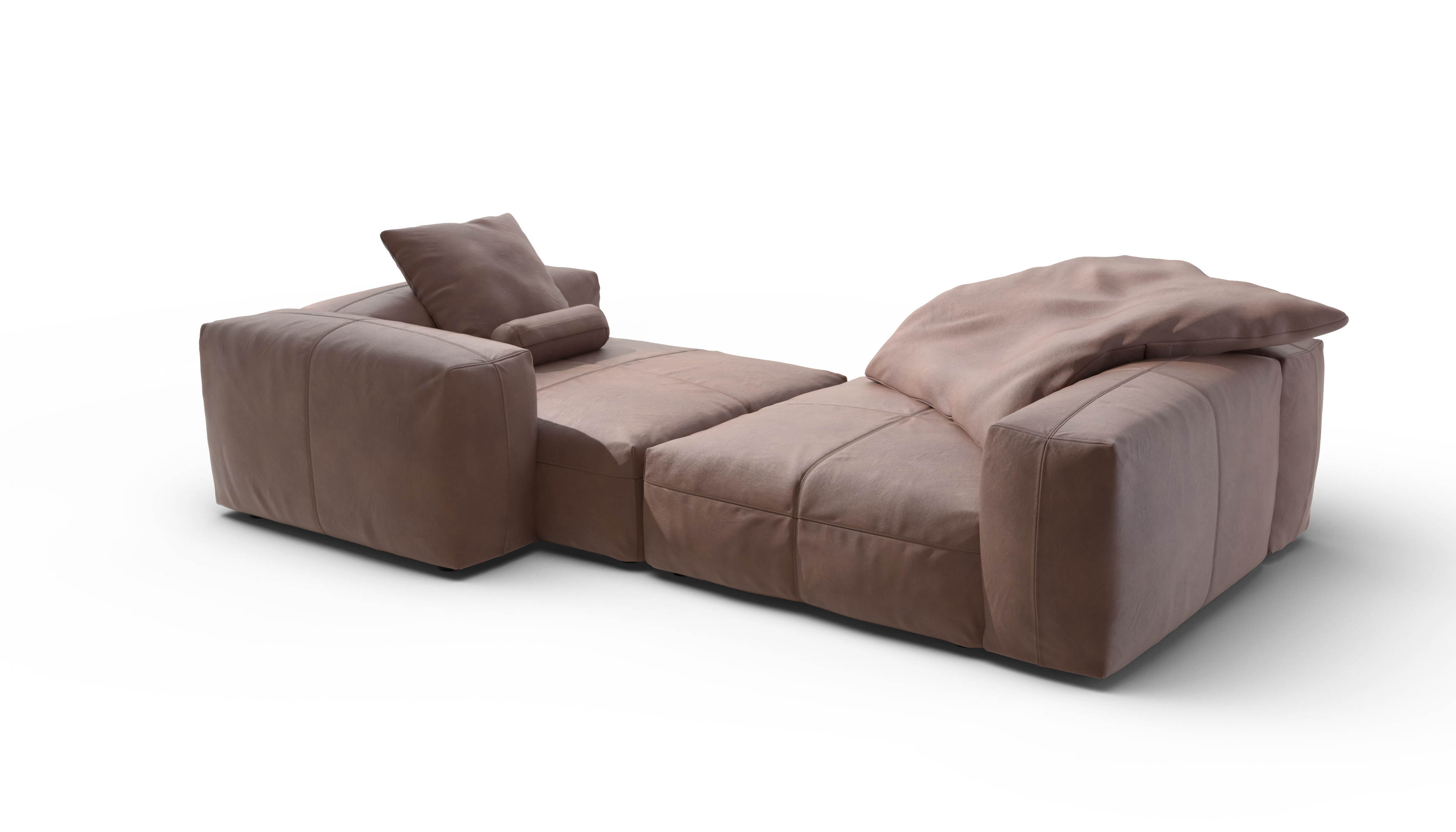 vetsak Sofa Set 02 XLarge divano modulare pelle Stone