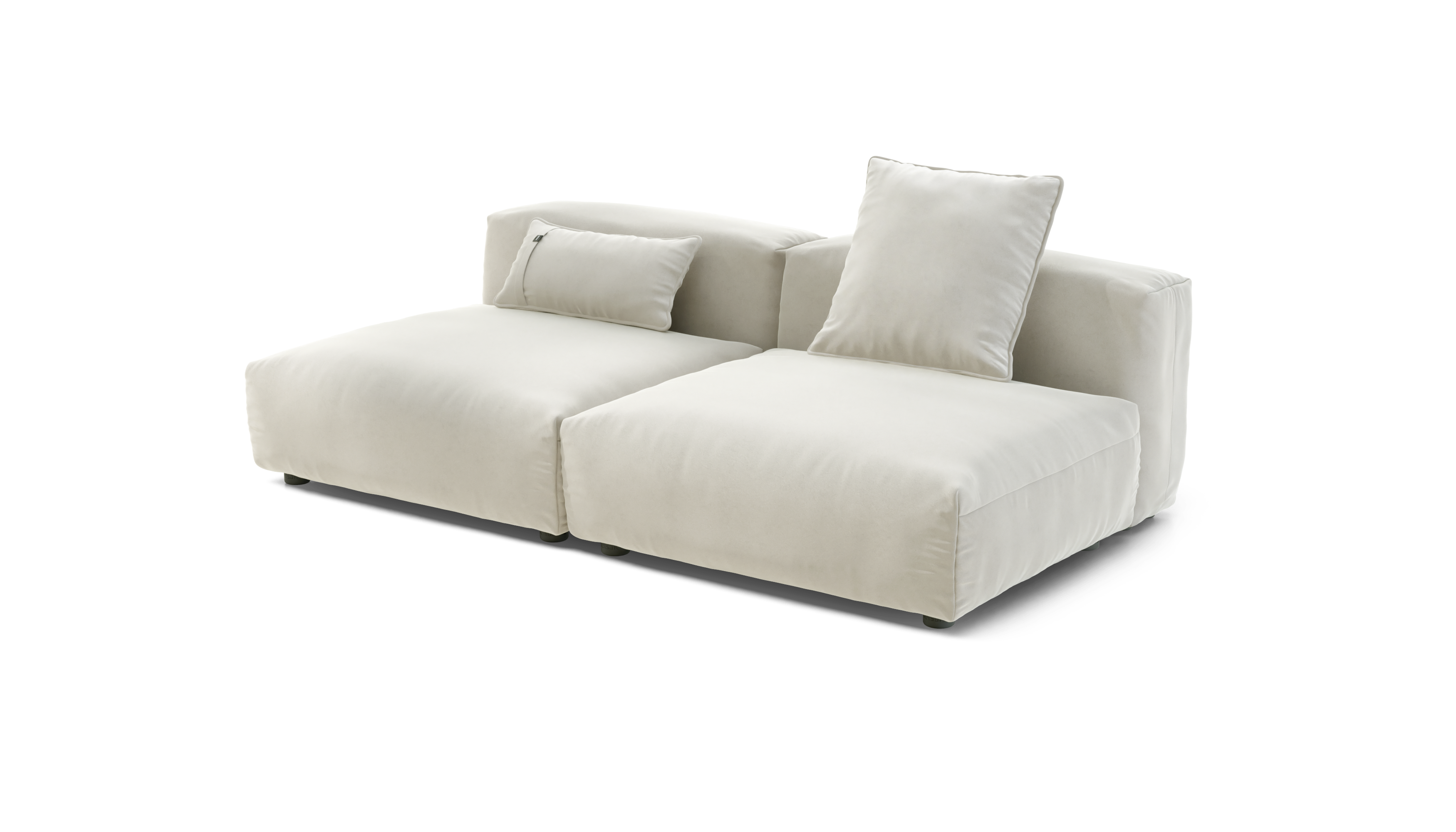 vetsak Set 01 Large divano modulare perla tessuto suave