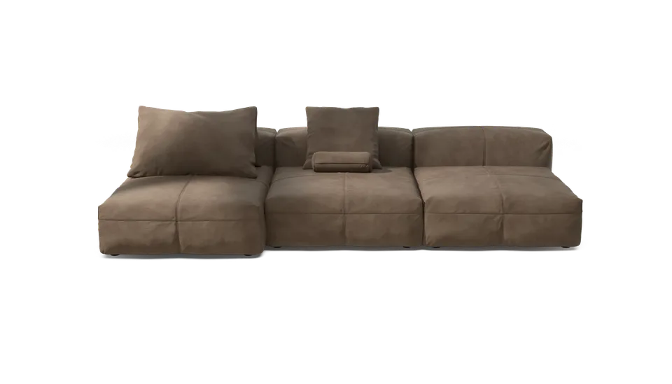 vetsak Sofa Set 04 divano in pelle cacao 315x136
