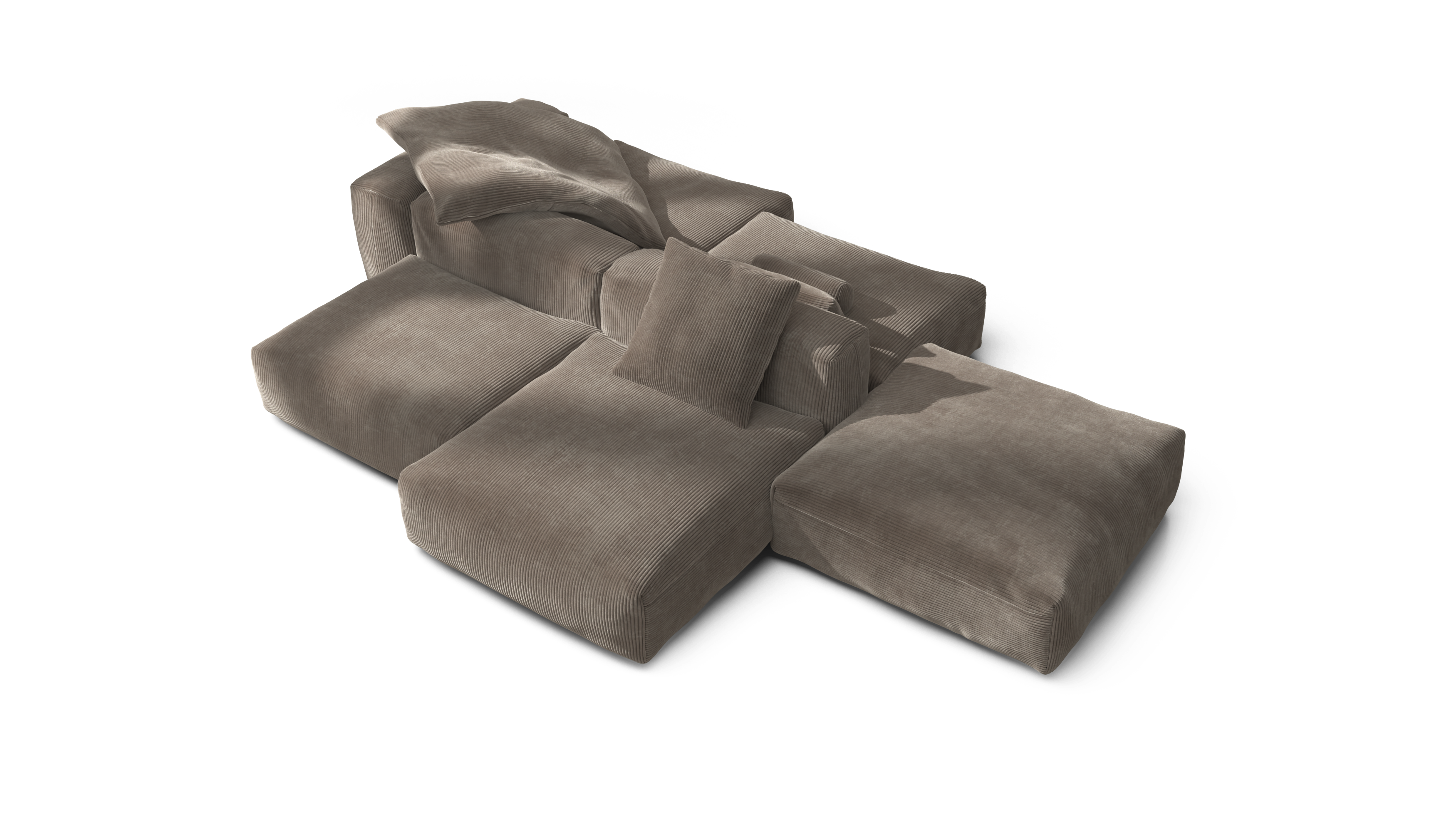 vetsak Sofa Set 09 The Island divano 6 posti Cord Velour Mocha