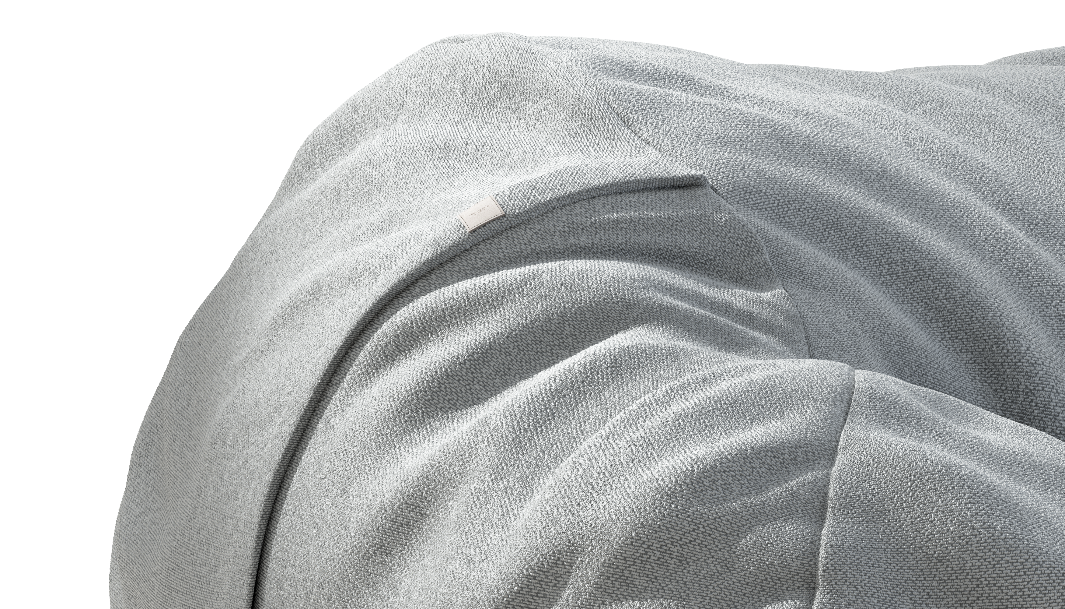 vetsak Large fodera pouf Ridge Limestone sfoderabile