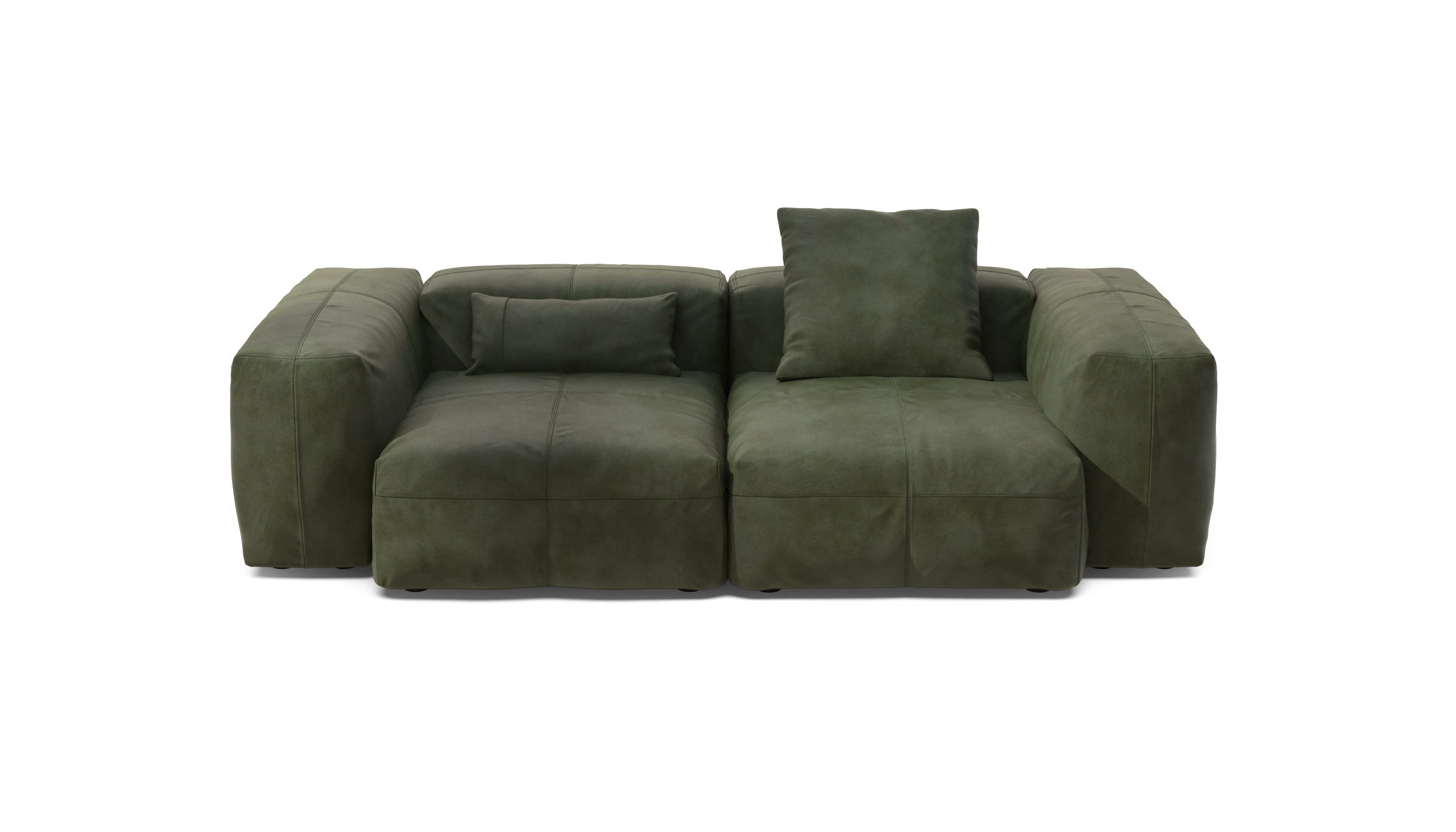 Vetsak Set 02 Medium divano modulare pelle oliva 230 cm