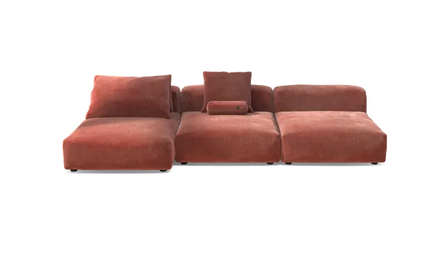 vetsak Sofa Set 04 divano 5 posti velluto mattone
