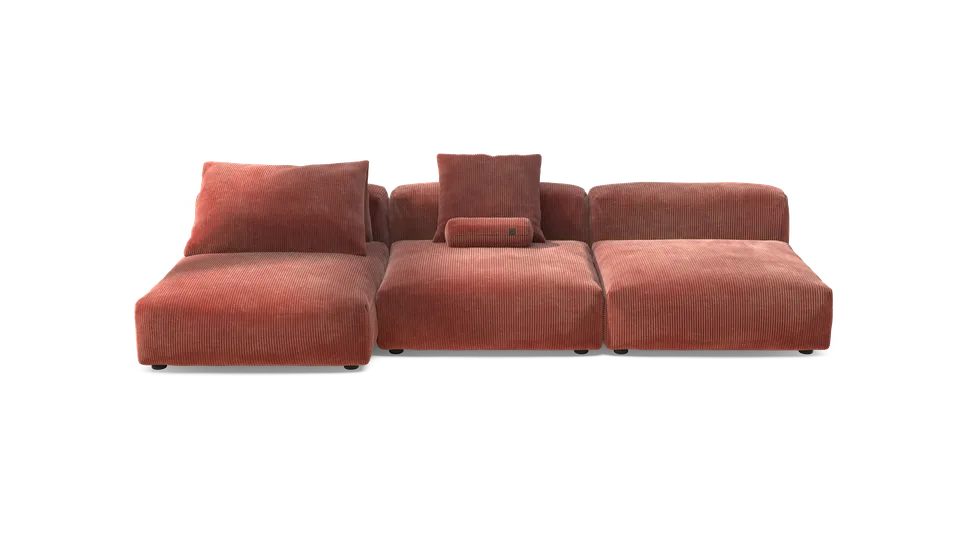 vetsak Sofa Set 04 divano 5 posti velluto mattone