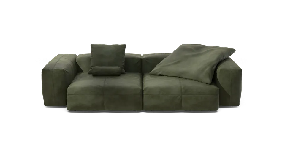 vetsak Sofa Set 02 Large divano modulare oliva pelle
