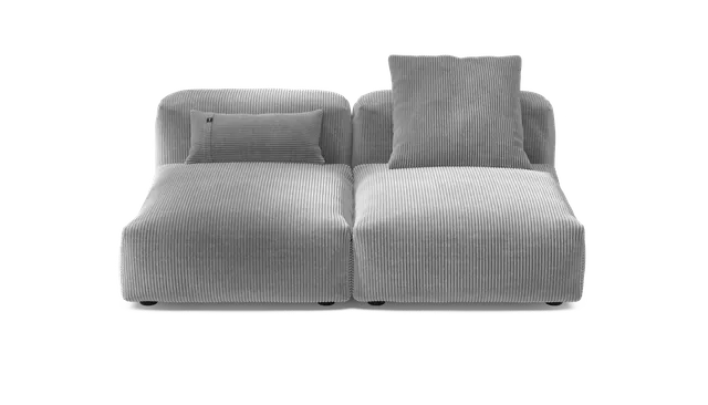 vetsak Sofa Set 01 Medium divano velluto grigio 2,5 posti