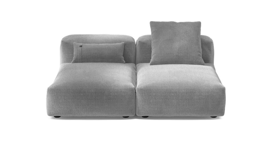 vetsak Sofa Set 01 Medium divano velluto grigio 2,5 posti