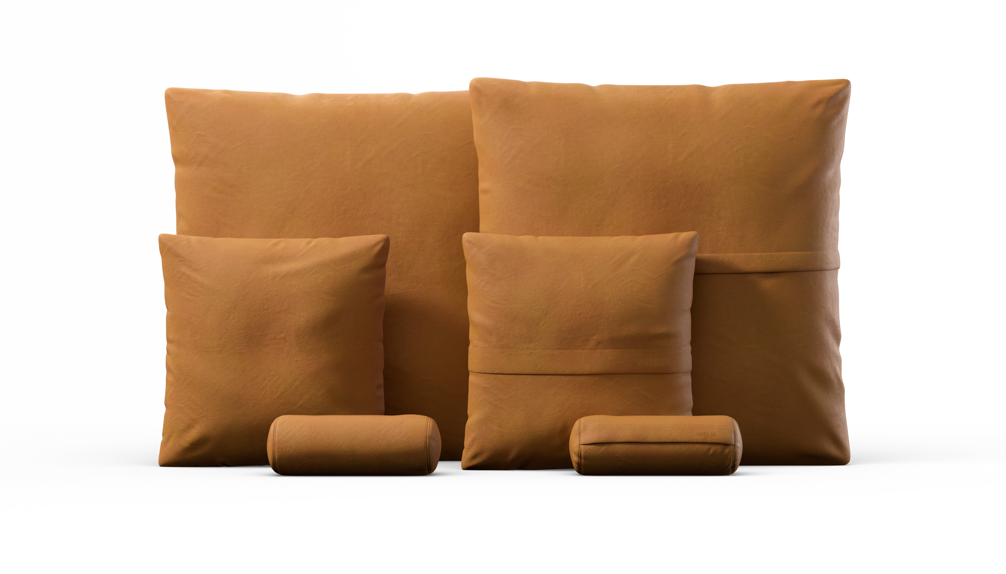 vetsak Pillow Set 3 set cuscini Brown in pelle