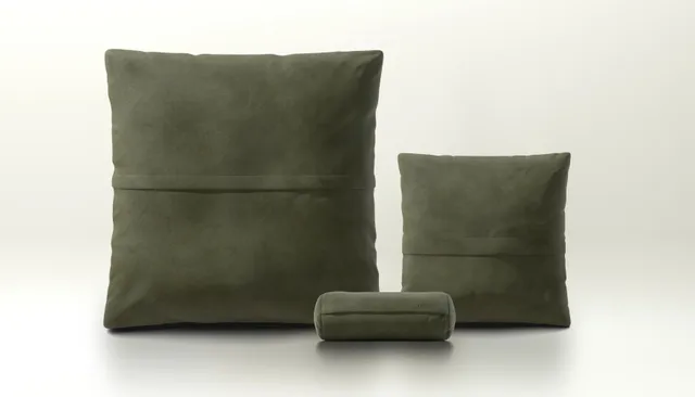 vetsak Pillow Set 2 set cuscini pelle oliva
