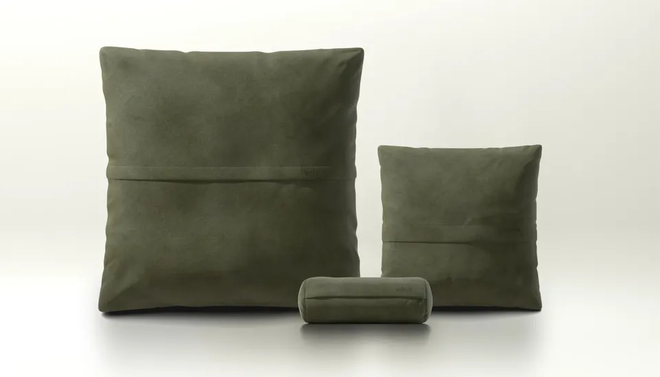 vetsak Pillow Set 2 set cuscini pelle oliva